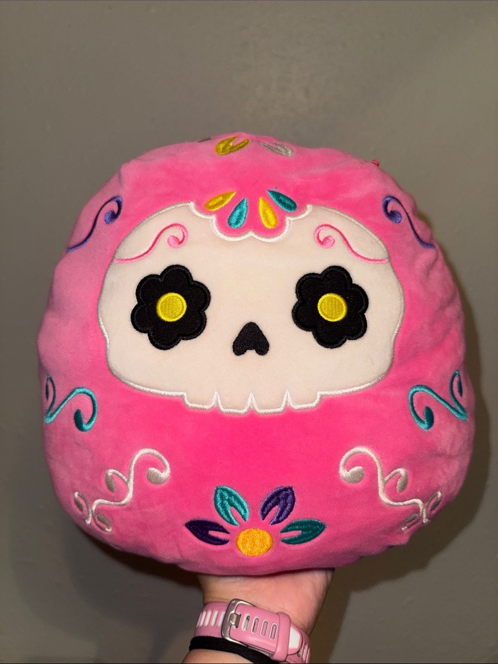 Squishmallow Pink Sugar Skull Plush Dia De Los Muertos Halloween
